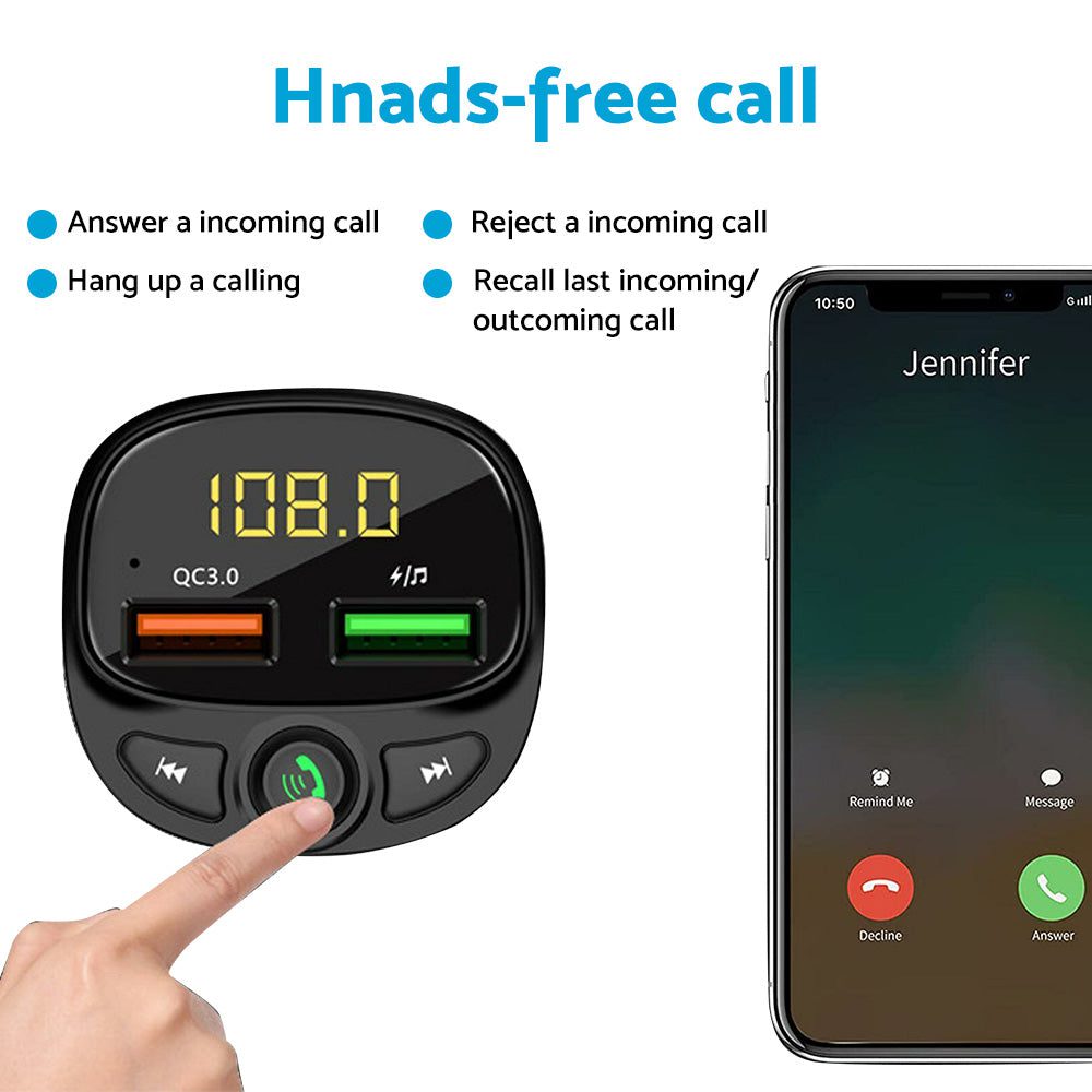 a47668ec6945e4305ad92b799609e57e.jpg Car Phone Charger FM Transmitter Suitable for iPhone Samsung - Imagem 5