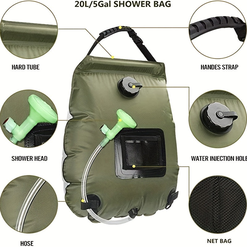 Solar Camping Shower Bag with Hose & Head - Imagem 4