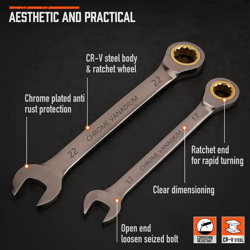 imgi_273_26051d1f-27d4-4aca-94e8-a75019820580.jpg 12pcs Ratcheting Wrench Set Metric & SAE - Imagem 5